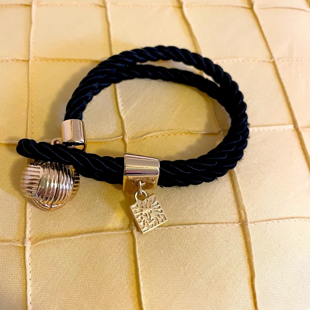 Anne Klein black braided cord bracelet